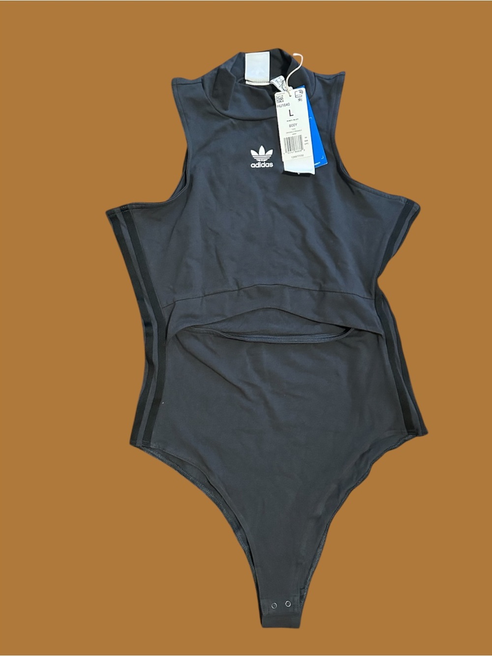 adidas Originals '80s Aerobic Cut-Out Bodysuit in Carbon color - Picture 5 of 8